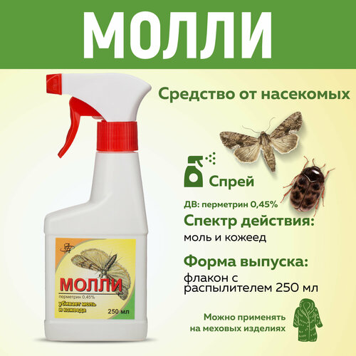 Молли спрей для борьбы с молью и кожеедами, 250 мл