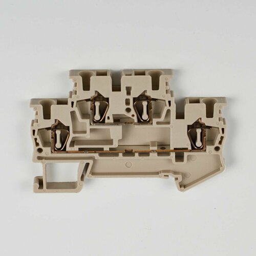 AKK1.5 двухуровневая клемма1.5 mm2 проходная безвинтовая Dinkle, цвет бежевый.