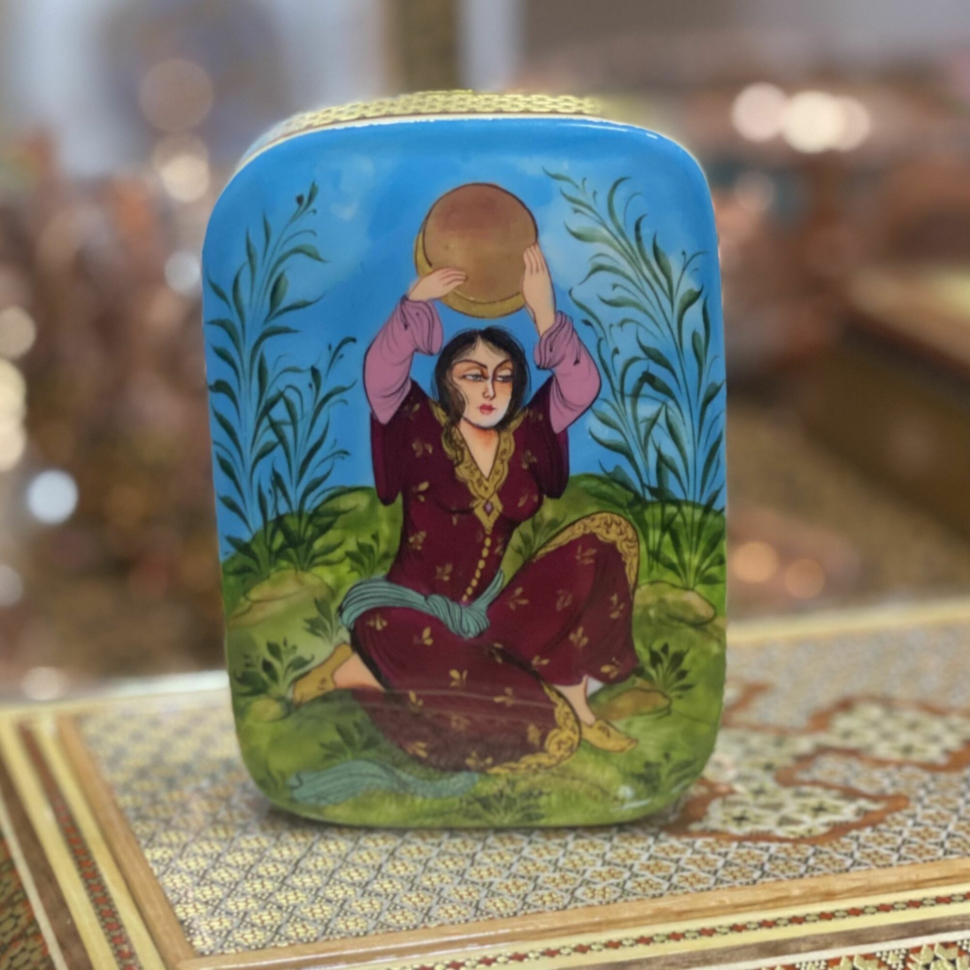 Чехол-футляр Персидский базар "Иран", для карт, дерево, ручная работа, инкрустация