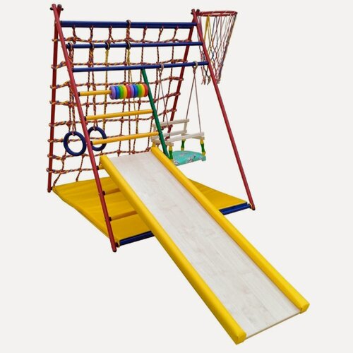 Изображение товара Детский спортивный комплекс напольный для дома Вертикаль Весёлый Малыш Transformer, горка мягкий бортик