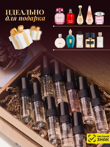 Изображение товара Набор миниатюр DELUXE PARFUM духи женские по мотивам известных брендов, 10 пробников по 3 мл