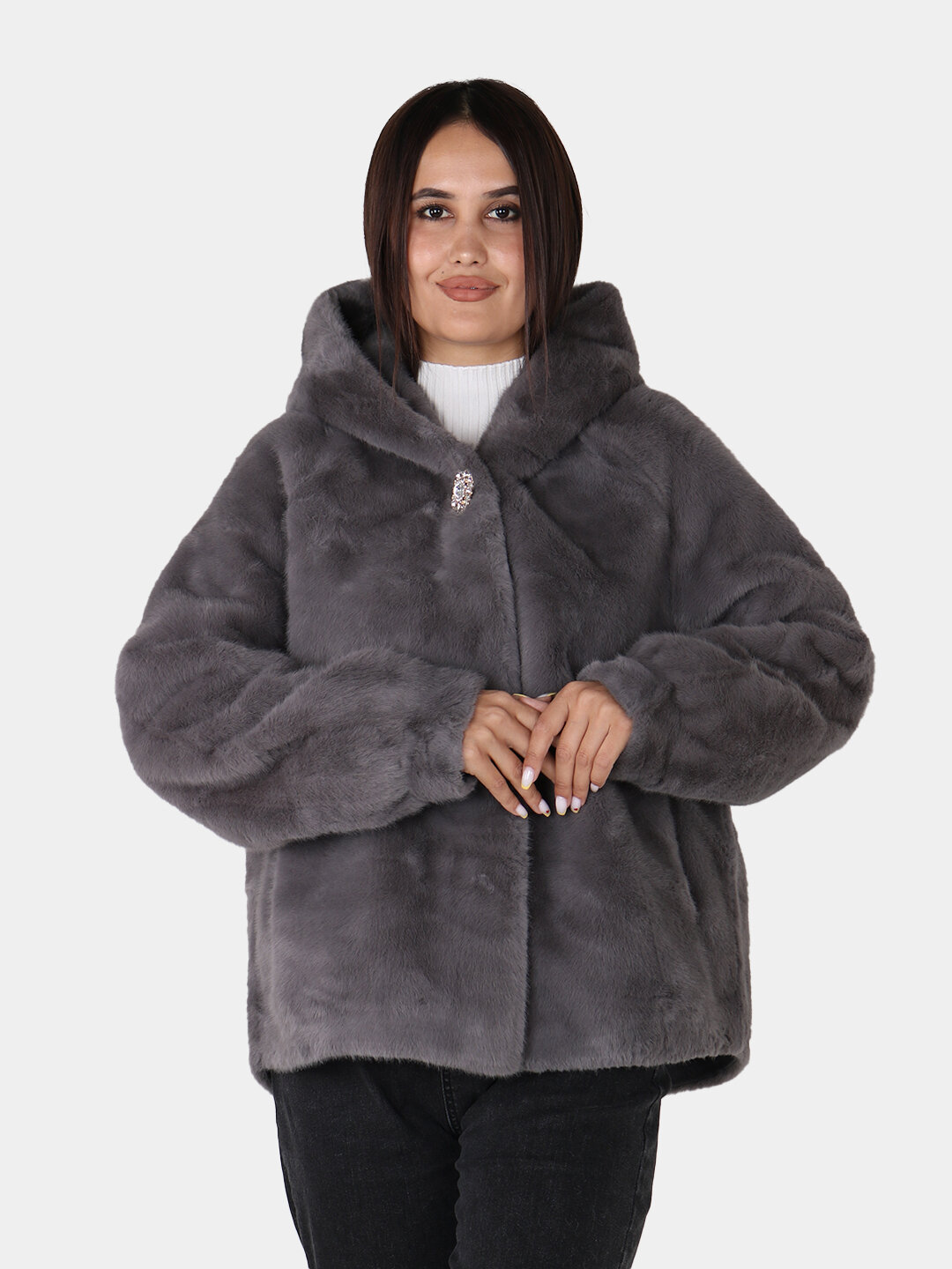 Шуба, размер One Size, хром — фото 1