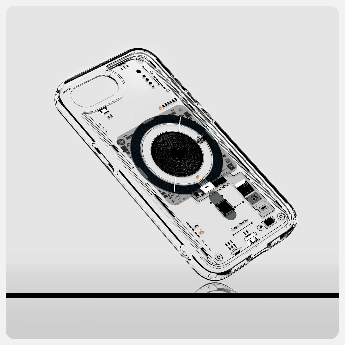 Чехол Spigen на iPhone 16e (ACS09143) Ultra Hybrid MagSafe / Спиген чехол для Айфон 16е Neo One Внутренности Белый — фото 1