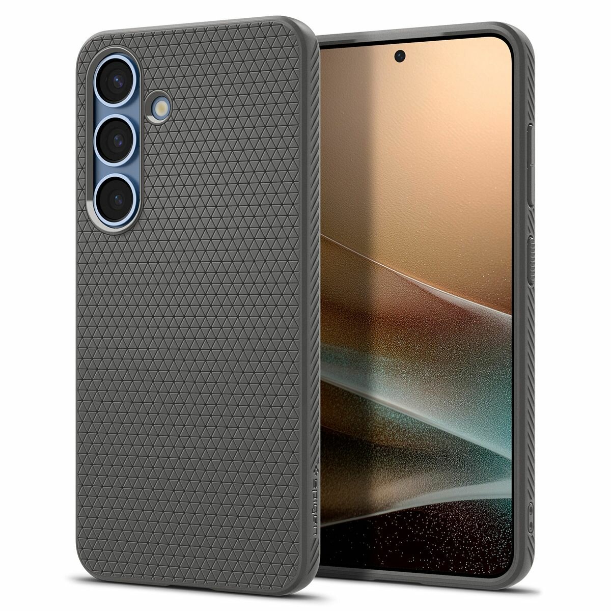 Чехол Spigen на Samsung Galaxy S25 (ACS09404) Liquid Air / Спиген чехол для Самсунг Галакси С25 Мраморно-серый