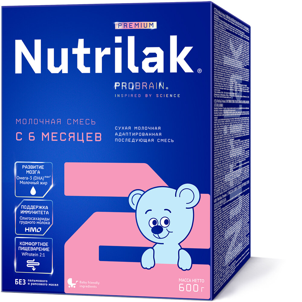 Детское питание Nutrilak "Premium 2", сухая смесь, от 6 мес, без сахара, крахмала и пальмового масла