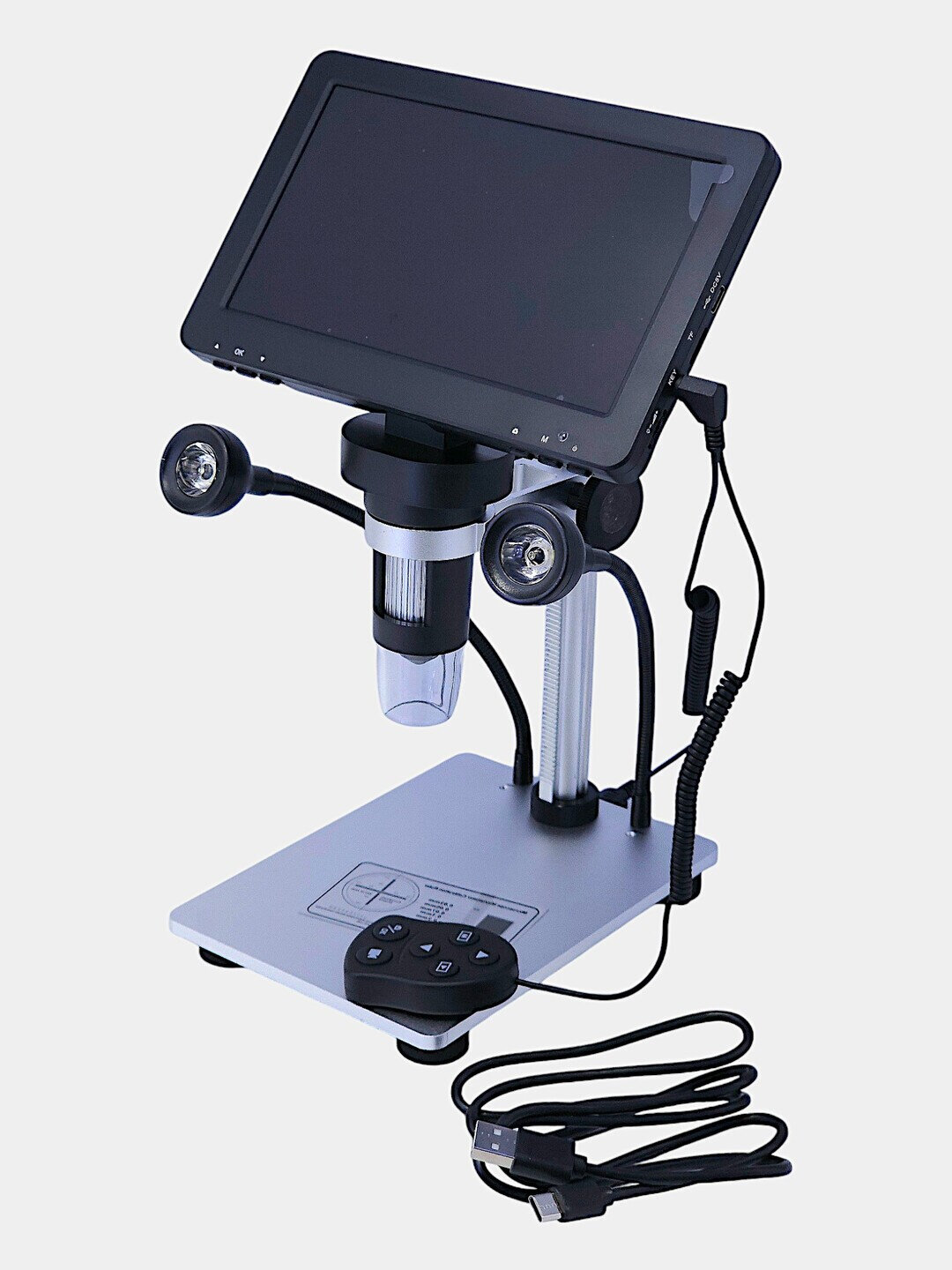 Цифровой микроскоп DM9, LCD-экран 7", портативность, LED-подсветка — фото 1