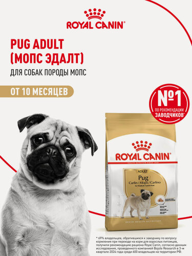 Изображение товара Сухой корм для собак Royal Canin Adult для породы мопс, 7,5 кг