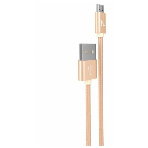 Кабель USB - микро USB HOCO X2, 1.0м, круглый, 2.1A, тканевый в переплёте