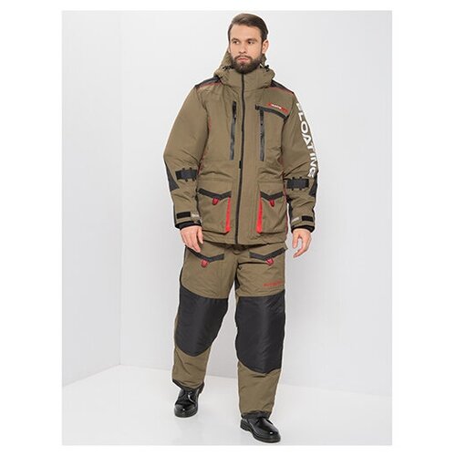 костюм зимний siberia lux ткань breathable хаки черный 60 62 176 Костюм зимний Поплавок HUNTSMAN Siberia Floating хаки/черный тк. Breathable р.48-50/176