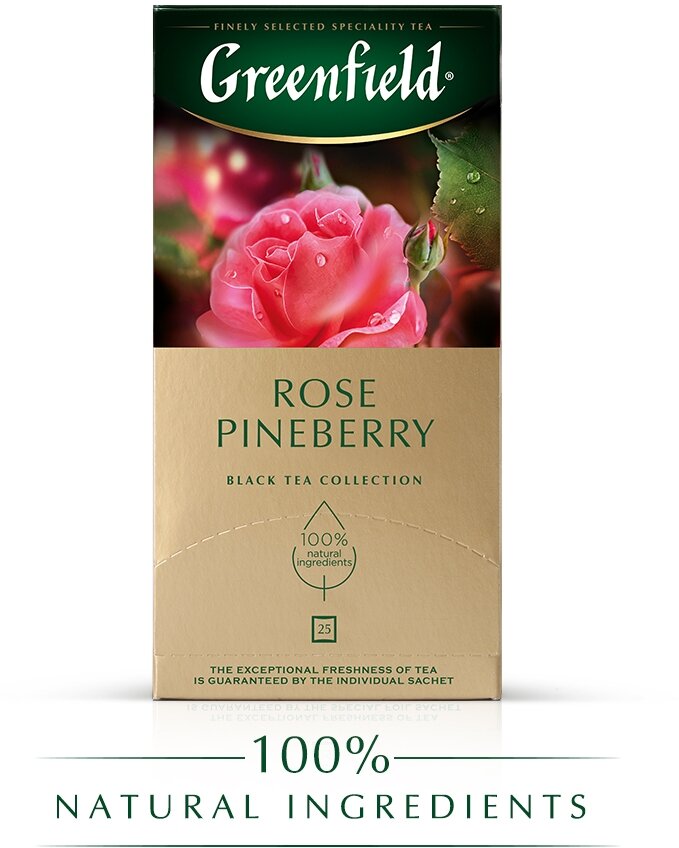 Чай черный Greenfield Rose Pineberry в пакетиках, 25 пак.