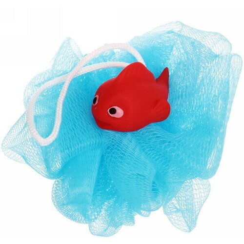 Мочалка-шар для тела полипропиленовая детская «Baby Boom - Рыбка», цвет голубой, 20гр, d-11см