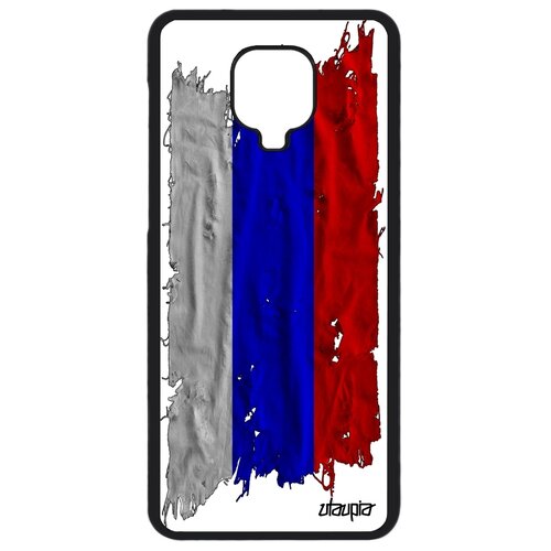 фото Чехол на xiaomi redmi note 9 pro, "флаг россии на ткани" страна государственный utaupia