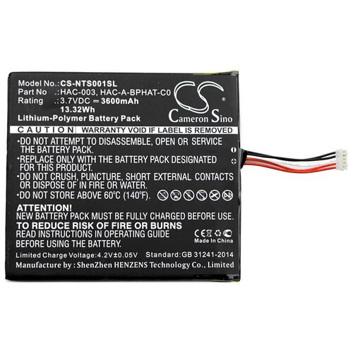 Cameron Sino Аккумулятор CS-NTS001SL для Nintendo Switch (HAC-003), черный зарядное устройство блок питания nintendo switch power adapter hac a adhga