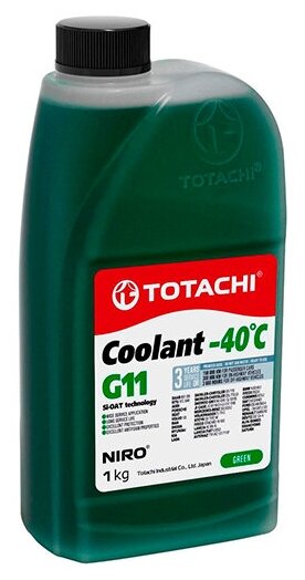 Totachi Антифриз Niro Coolant -40C G11 (Зеленый) 1 л