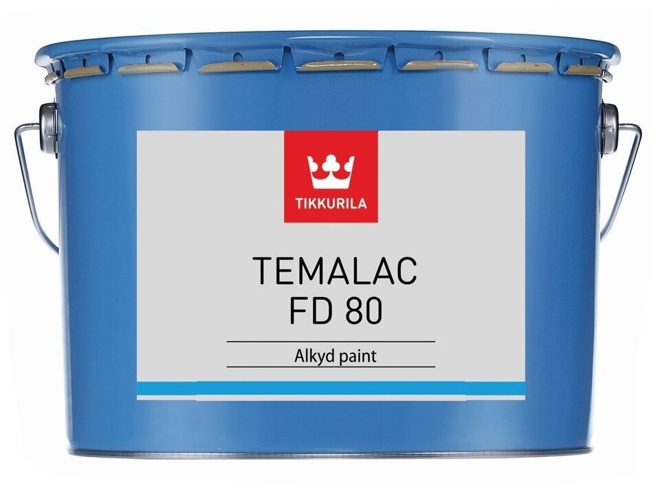 Краска алкидная Tikkurila Temalac FD 80 влагостойкая моющаяся глянцевая THL металлик 9 л