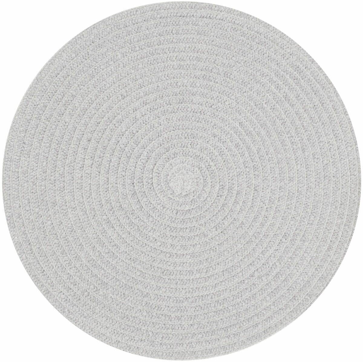 фото Салфетка под приборы, 38 см, шенилл, круглая, серая, Chenill