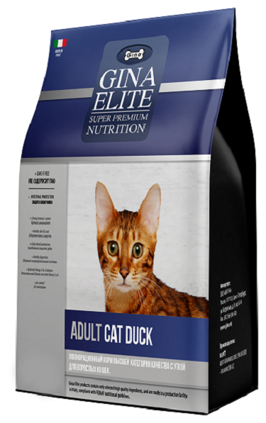 Gina ELITE ADULT CAT Duck Корм сухой для кошек с уткой 1кг