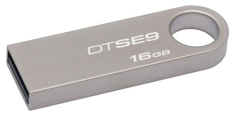 Флешка 16 Гб Kingston SE9 (DTSE9H/16GB) USB 2.0 Type A, серебристая