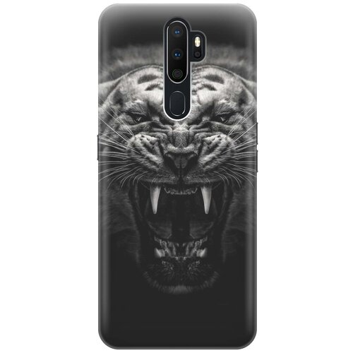 фото Cиликоновый чехол на oppo a5 2020 / оппо а5 2020 с принтом "оскал тигра" gosso