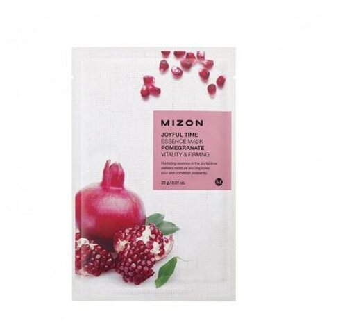 MIZON Тканевая маска для лица с экстрактом гранатового сока Joyful Time Essence Mask Pomegranate, 23 мл, 1 шт