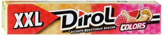 Жевательная резинка Dirol Cadbury Colors XXL без сахара ассорти фруктовых вкусов, 19 г