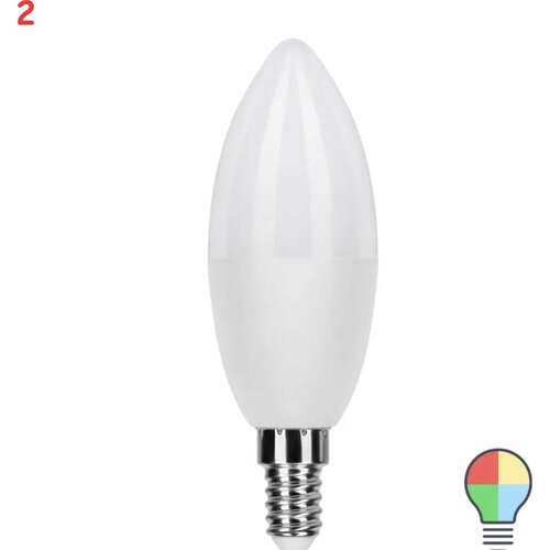 Лампа умная светодиодная E14 220 В 5 Вт свеча матовая 470 лм регулируемый цвет света RGBW диммируемая (2 шт.)