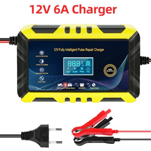 Полностью автоматическое автомобильное зарядное устройство для аккумуляторов 12В 6A с сенсорным экраном и ЖК-дисплеем 159000₽