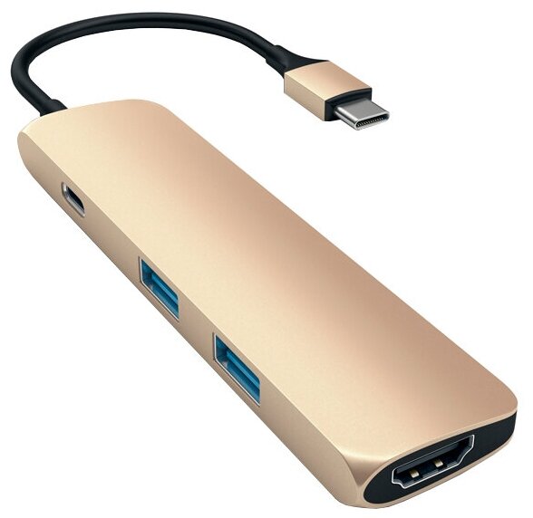 Док-станция Satechi Type-C Slim Multi-Port Adapter 4K Gold (ST-CMAG)