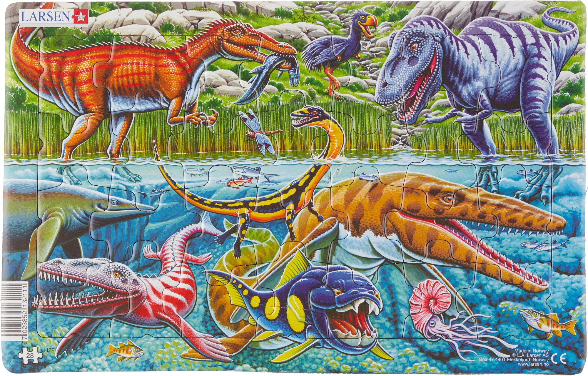 Пазл Larsen «Дикая природа во времена динозавров», 28 эл.