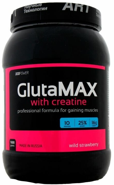 XXI GlutaMAX 1,6кг (Шоколад) Молочный и соевый протеин с Глютамином / Гейнер для набора мышечной массы / Белок с витаминами и минералами