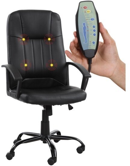 Кресло руководителя Brabix "Device MS-002", 4 массажных модуля, экокожа, черное, XXXXXX