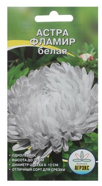 Семена Цветов однолетние Астра "Фламир Белая" 02 г