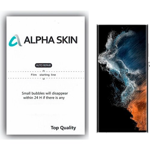 Гидрогелевая защитная пленка для Samsung Galaxy S22 Ultra глянцевая с эффектом самовосстановления(Alpha Skin)