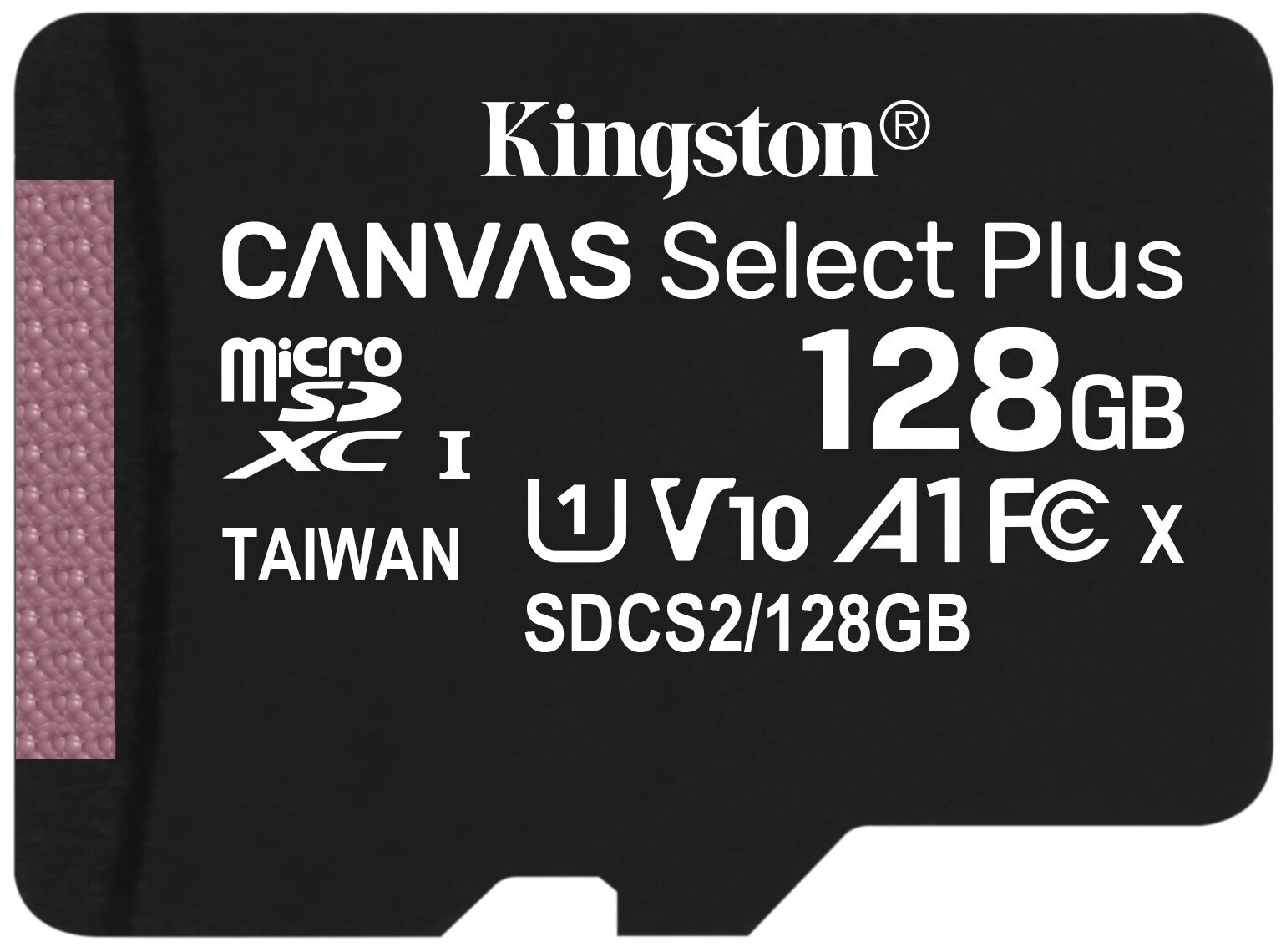 Карта памяти Kingston microSDXC SDCS2/128GBSP 128Gb Class10 UHS-I Canvas Select up to, чтение: 100 Мб/с, без адаптера