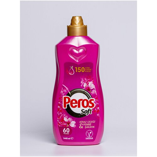 Кондиционер ополаскиватель для стирки белья PEROS парфюмированный концентрат Вишня и пион 1,44 л, Турция
