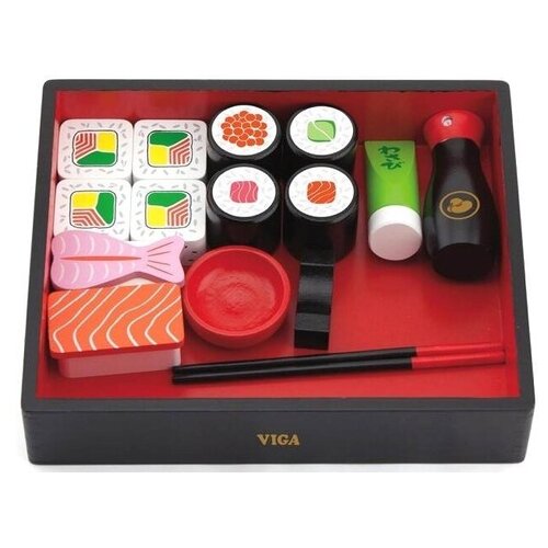 Набор продуктов с посудой Viga Суши 50689 черный/красный набор суши коробке 50689