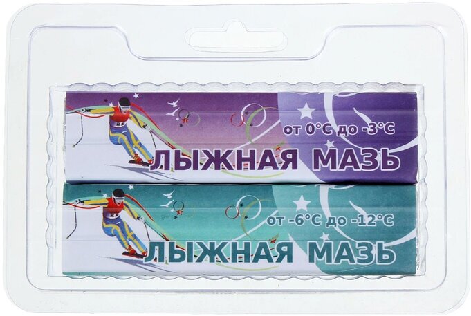 Мазь лыжная, комплект из 2 брусков, Ф-З, (от 0 до -12°C), 80 г