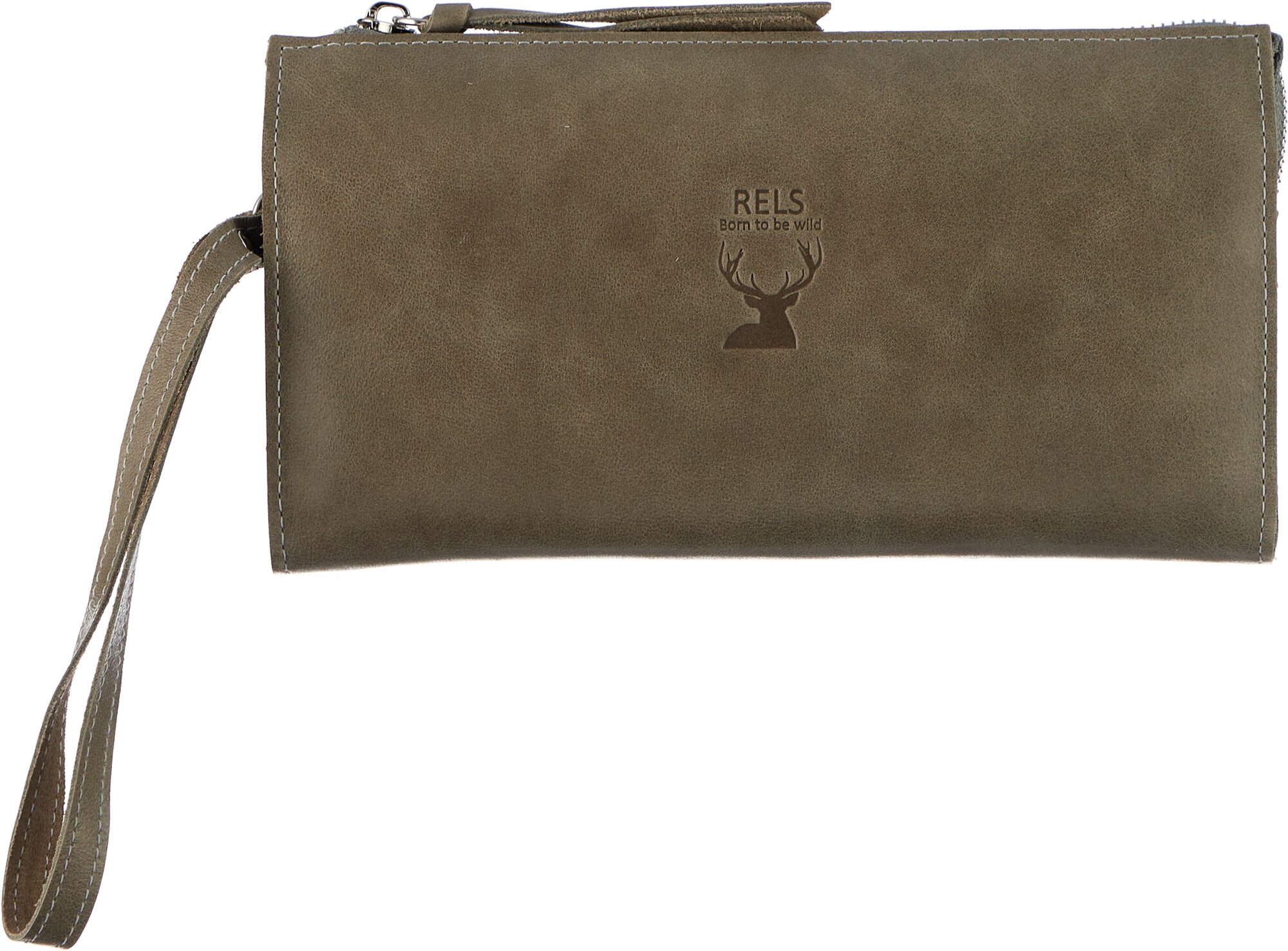 Портмоне RELS, фактура гладкая, серый — фото 1