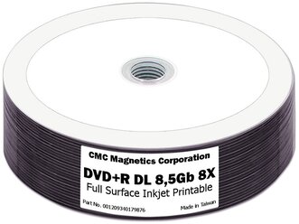 Диск DVD+R 8,5Gb CMC 8x Printable bulk 25 шт.