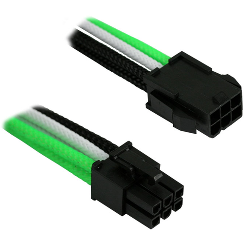 Удлинитель Nanoxia 6-pin PCI-E, 30см, индивидуальная оплетка, зеленый/белый/черный удлинитель nanoxia 8 pin pci e 30см зеленый белый nx8pe3egw