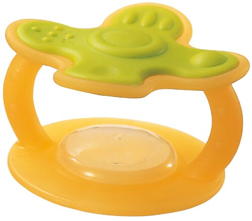 Прорезыватель-погремушка Combi Teether Step 3, желтый/зеленый