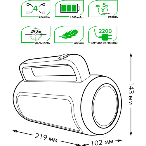 фото Фонарь светодиодный прожекторный аккумулятор lead acid 1500mah gfl603 диммируемый gauss