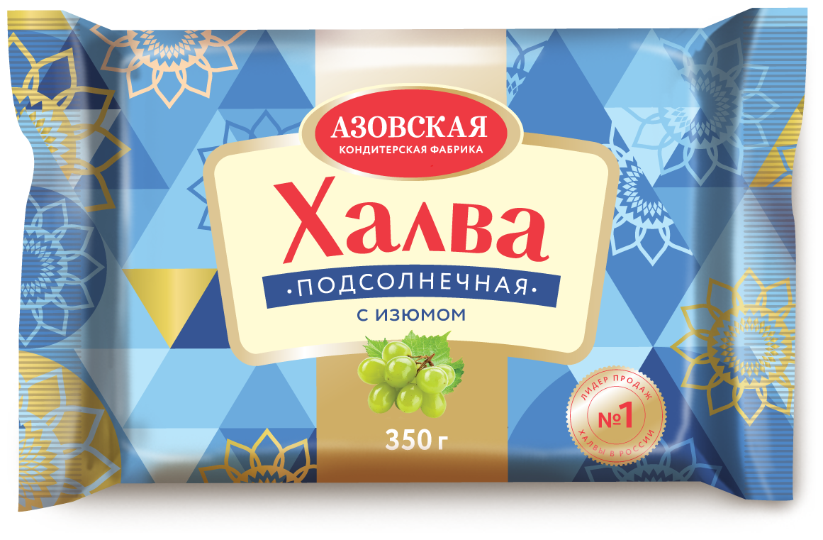Халва Азовская КФ Подсолнечная с изюмом 350г - фото №1