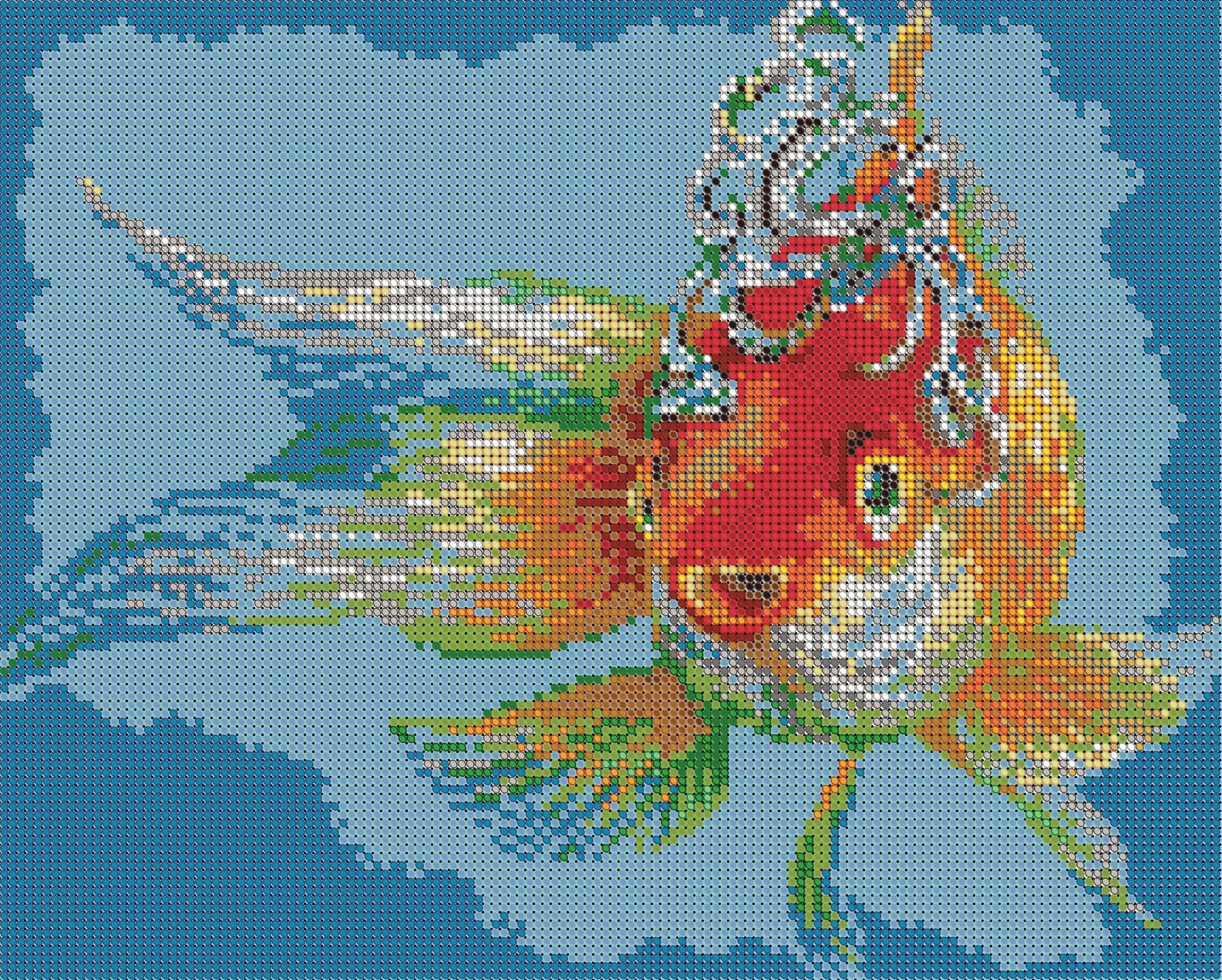 Вышивка бисером картины Золотая рыбка 24*30см