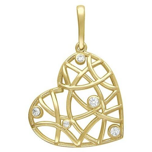 фото Подвеска из желтого золота 585 пробы с фианитами 01п131666. размер б/р эстет