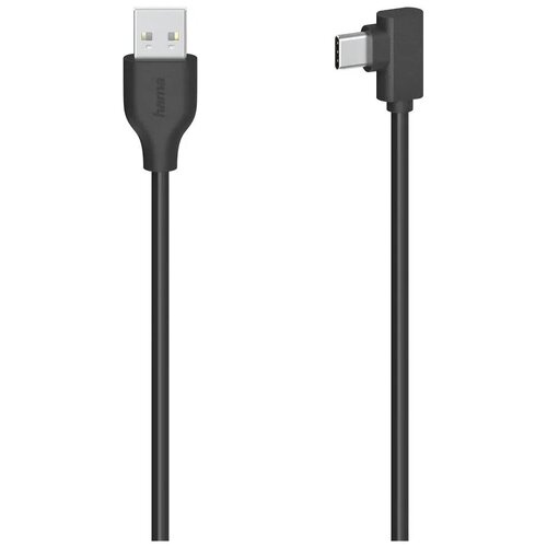 Кабель USB HAMA H-200646, USB Type-C (угловой) - USB A(m) (прямой), 0.75м, черный [00200646] кабель hama h 201594 00201594 usb a usb c 1м черный