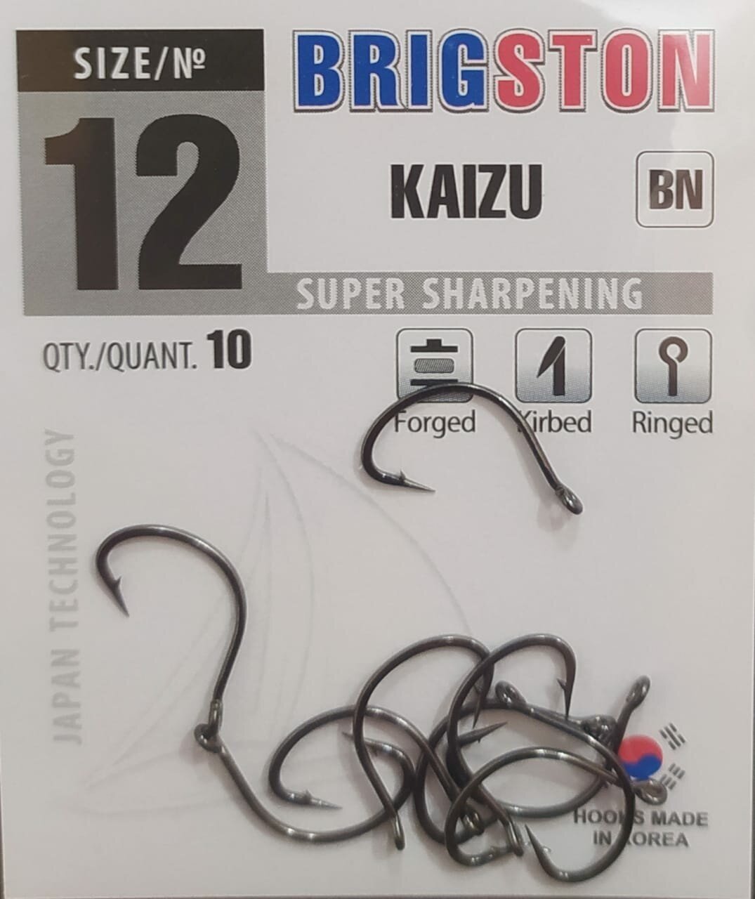 Рыболовные крючки Brigston Kaizu (BN) №12 упаковка 10 штук