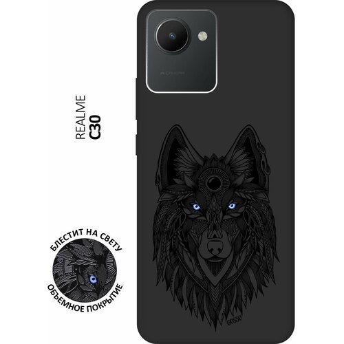 Матовый Soft Touch силиконовый чехол на realme C30, Рилми С30 с 3D принтом Grand Wolf черный матовый soft touch силиконовый чехол на realme c30 рилми с30 с 3d принтом chick with knife черный