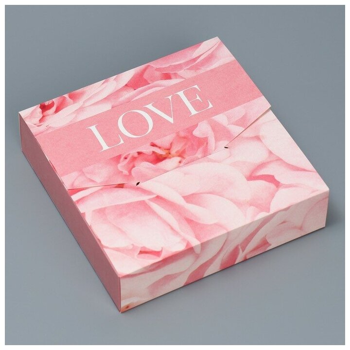 Складная коробка конверт«Розы» 15 х 15 х 4 см