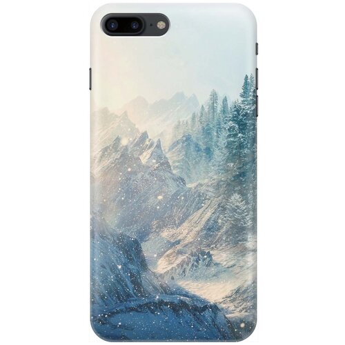 фото Gosso ультратонкий силиконовый чехол-накладка для apple iphone 8 plus / 7 plus с принтом "снежные горы и лес"